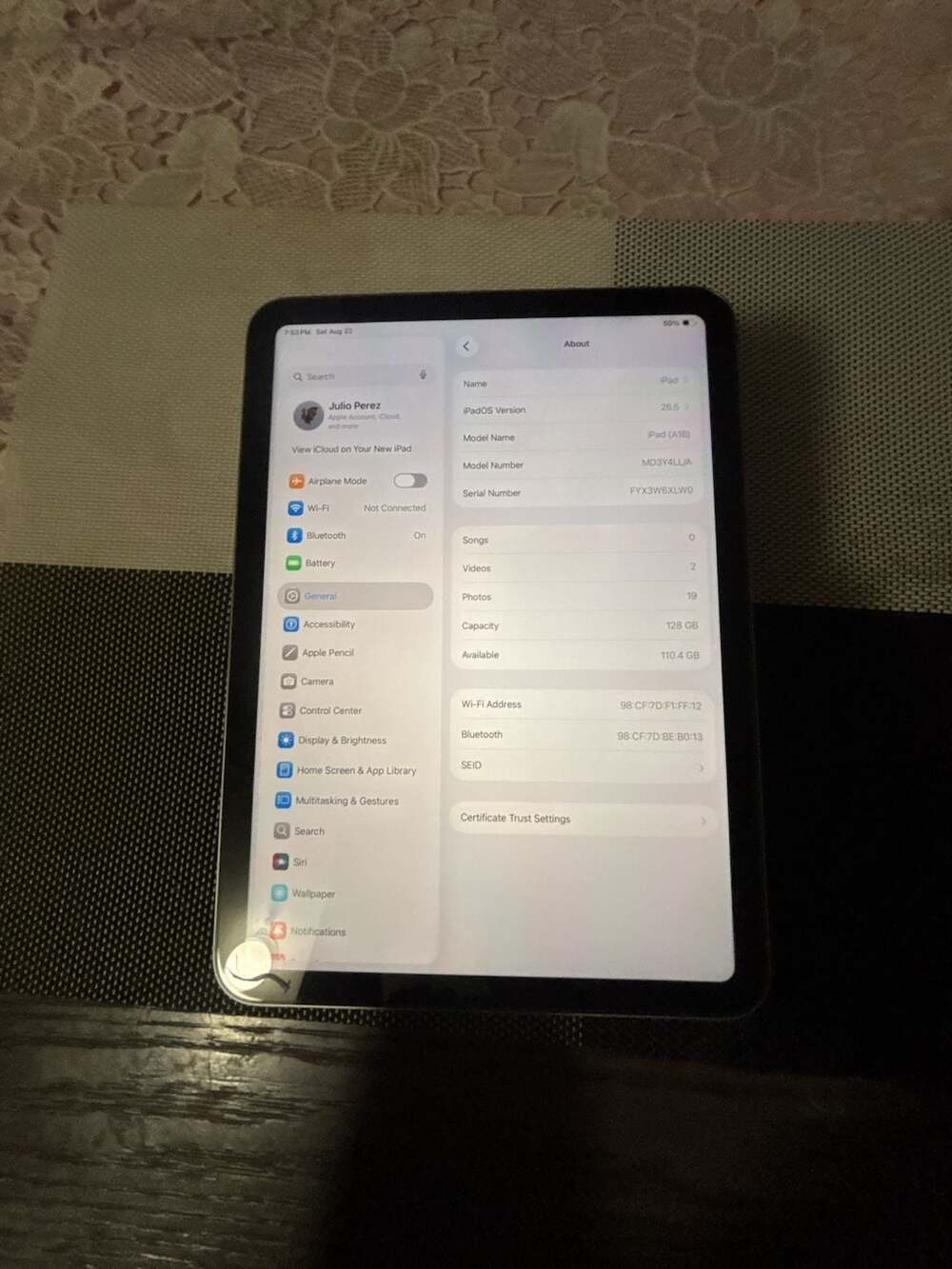 Apple iPad 11-Inch (A16) MD3Y4LL/A 128GB Wi-Fi Silver Tablet